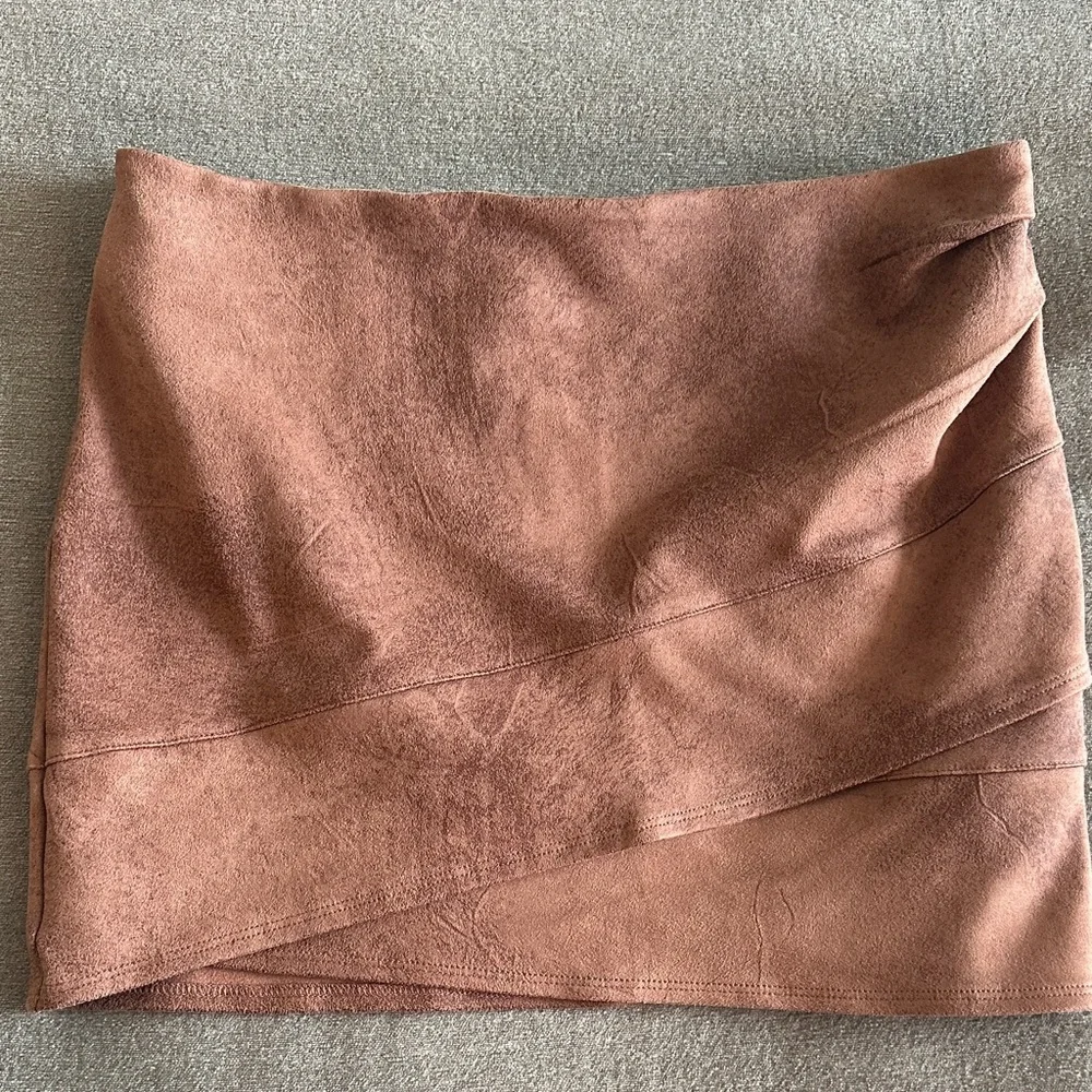 Free People Tan Wrap Mini Skirt - Picture 2 of 7